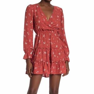 Kenedik Surplice Rust Dress